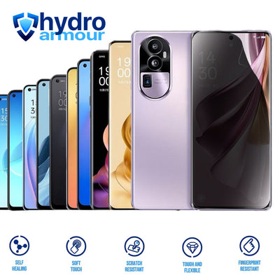 Heavy Duty Privacy Hydrogel Screen Protector HD Anti-Spy Film Oppo Reno 13 12 11 10 8 Pro Lite
