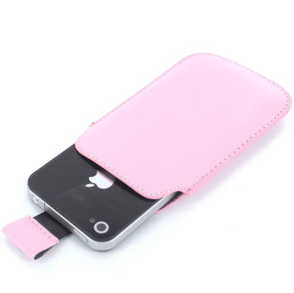 Pink Leather Case Bag Sleeve Cover for Apple iPhone 4 4S