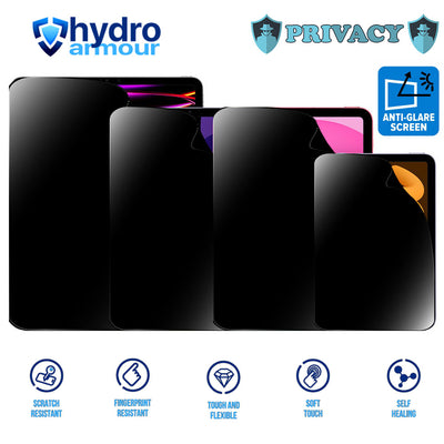 Apple iPad Pro M4 2022 Air M2 5 Mini 7 6 Heavy Duty Privacy Matte Anti Glare Hydrogel Screen Protector – HD Clarity Anti Spy Self Healing Anti Scratch