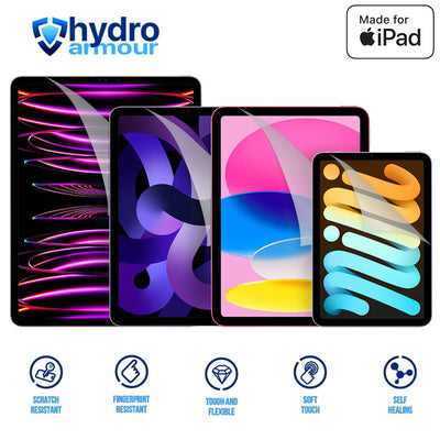 iPad Pro Air Mini Matte Anti Glare Hydrogel Screen Protector – HD Clarity, Self Healing, Anti Scratch, Easy Install