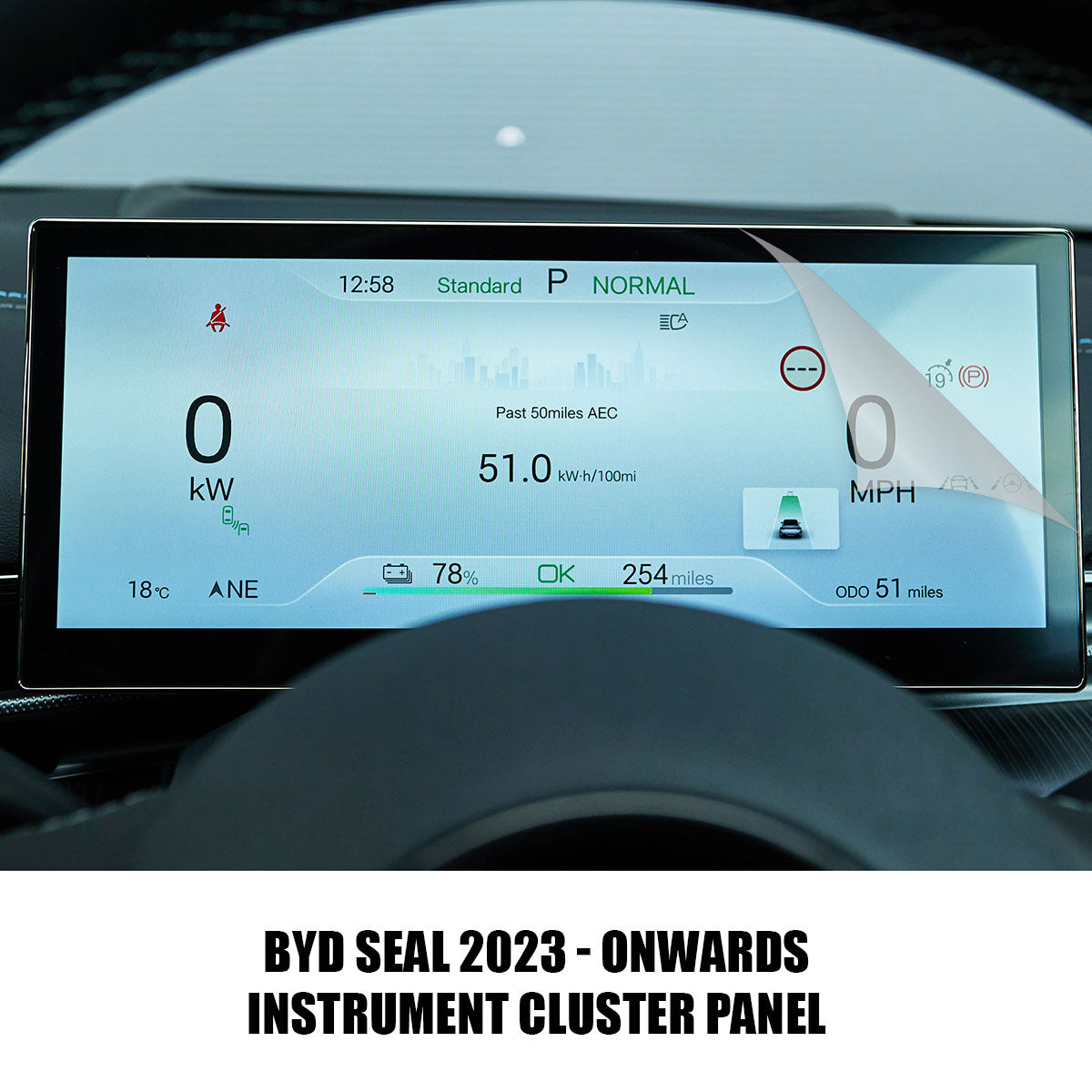 BYD Seal 2023-2025 Hydrogel Matte Anti Glare Protector Film Dash Screen Centre Console