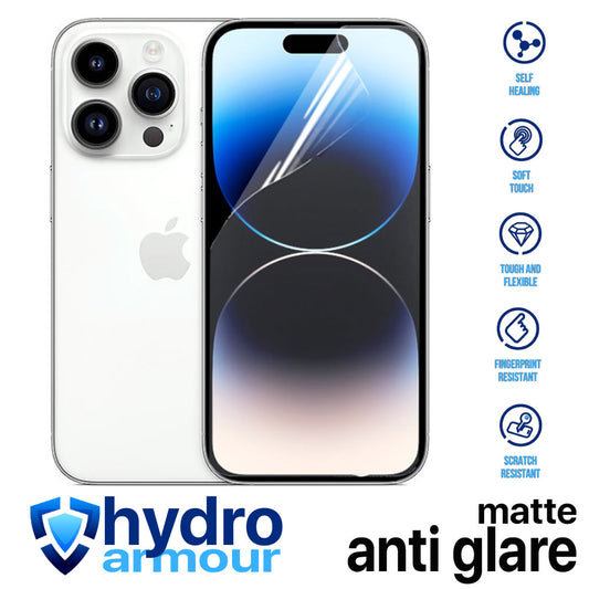 Heavy Duty Matte Anti-Glare Hydrogel Screen Protector | HD for iPhone 16 15 14 13 12 11 X XS XR 8 7 6 5 4 3