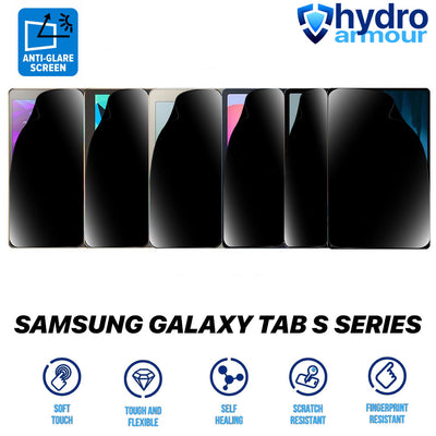 Samsung Galaxy Tab S11 S9 S8 S7 FE S7 S6 Lite Heavy Duty Privacy Matte Anti Glare HD Hydrogel Screen Protector – Self Healing Anti Scratch