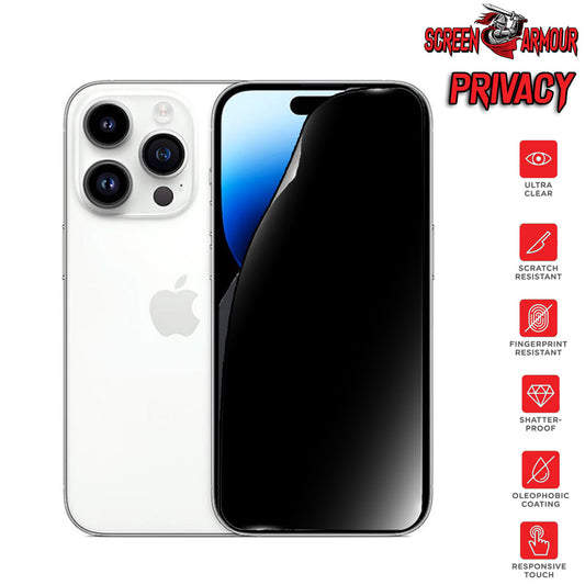 Screen Armour Privacy Hydrogel Screen Protector for Apple iPhone 16 15 14 13 12 11 X XS XR 8 7 6 5 4 3