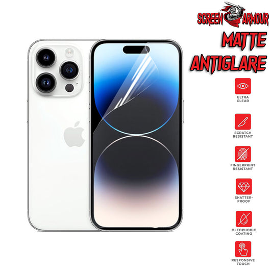 Screen Armour Matte Anti Glare Hydrogel Screen Protector for Apple iPhone 16 15 14 13 12 11 X XS XR 8 7 6 5 4 3