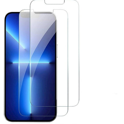 iPhone X XR XS 11 12 13 14 Pro Max Mini Tempered Glass Screen Protector 2 Pack – 9H Hardness, Anti Scratch, HD Clear, Easy Install