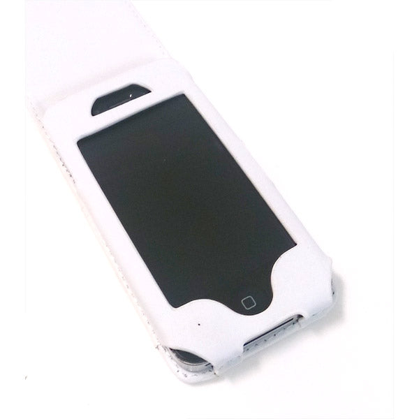 White Pink Faux Leather Case for Apple iPhone 4 4S