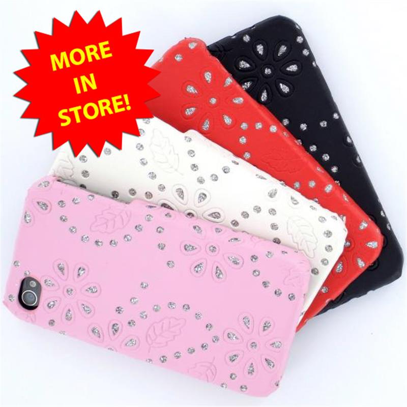 Luxury Bling Leather Diamond Crystal Case for the Apple iPhone 4 4S