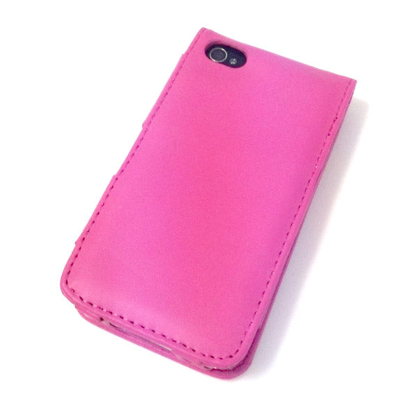 White Pink Faux Leather Case for Apple iPhone 4 4S