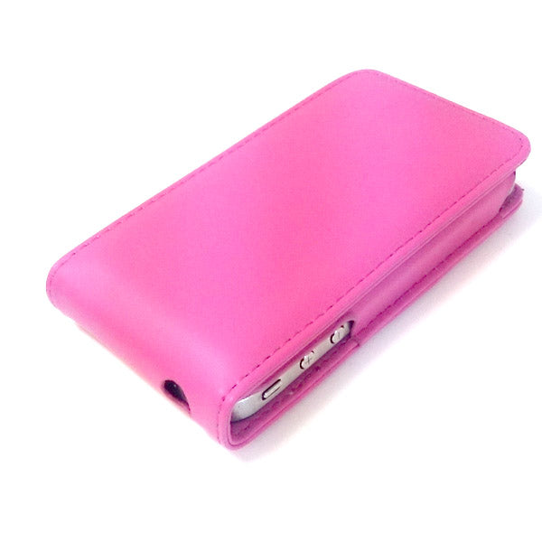 White Pink Faux Leather Case for Apple iPhone 4 4S