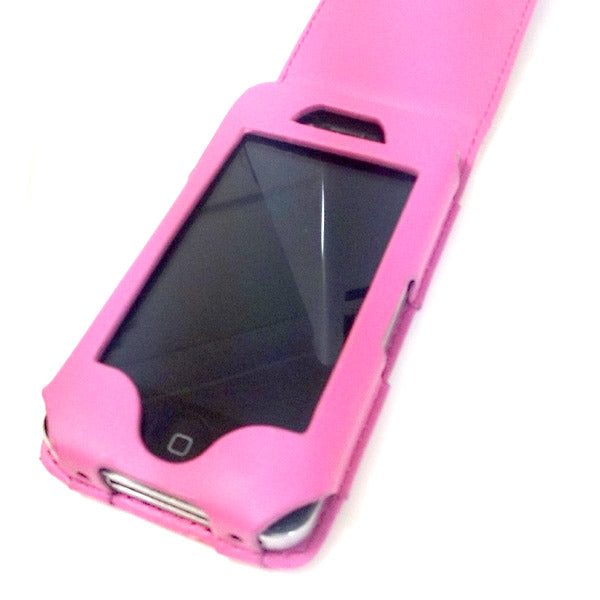 White Pink Faux Leather Case for Apple iPhone 4 4S