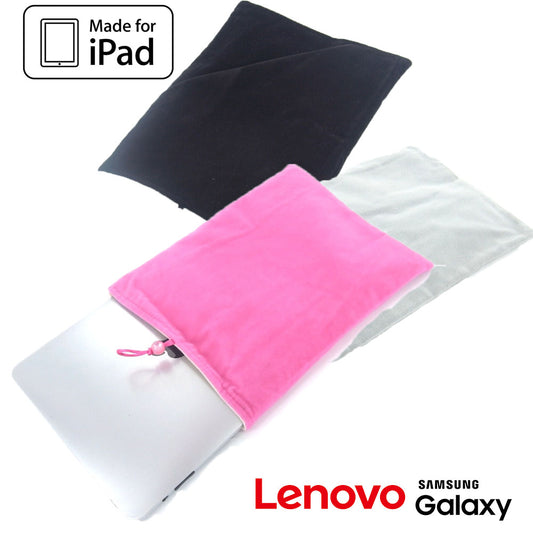 Plush Soft Pouch Case Sleeve Bag Pouch Apple iPad Galaxy Tablet Lenovo